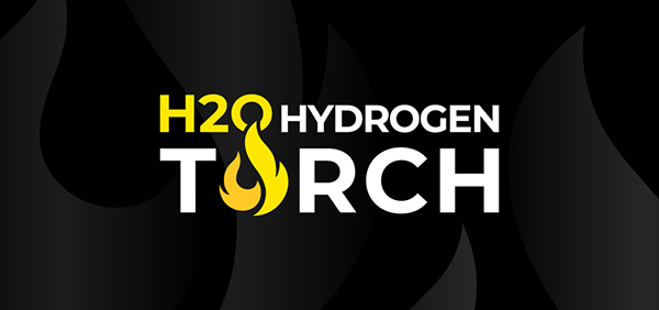 H2O Hydrogen Torch logo